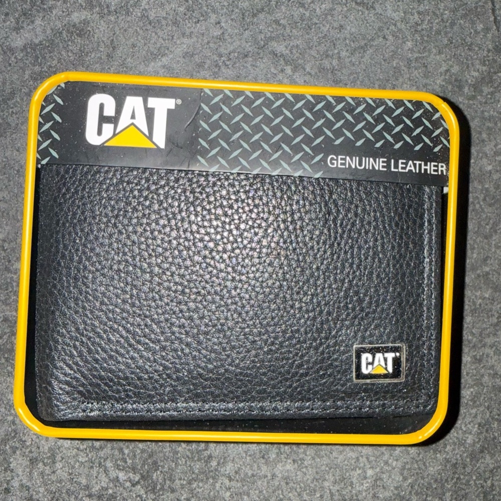 CAT Black Leather Wallet
